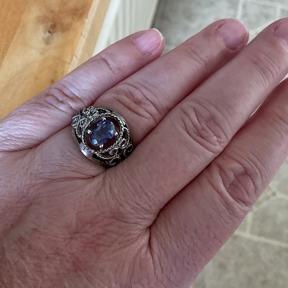 NWOT Sterling Silver 925 Filigree Amethyst Ring Size US 7.5 - Picture 5 of 9